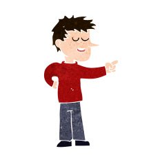 Cartoon Man Pointing N199