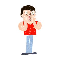 cartoon shocked gym man N15