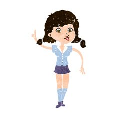 cartoon pretty woman with idea N67