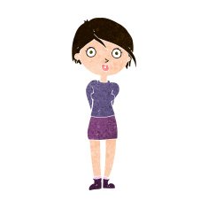 cartoon surprised girl N20