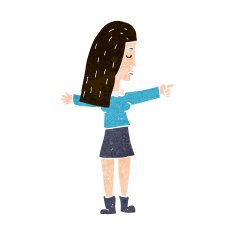 cartoon woman pointing N201