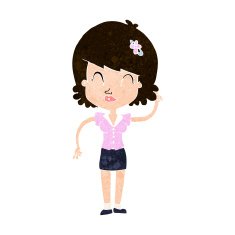 cartoon pretty woman with idea N68