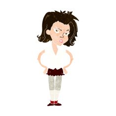 cartoon woman with hands on hips N207