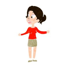 cartoon pretty woman explaining something N10