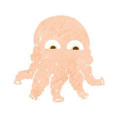 cartoon alien squid face N27