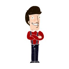 cartoon proud man N28