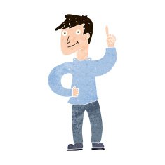 cartoon man with great idea N38