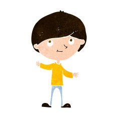 cartoon happy boy N232