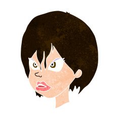 cartoon annoyed woman N182
