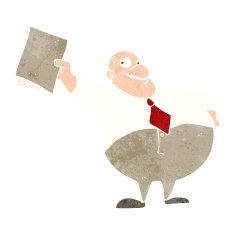 cartoon happy boss with file N10