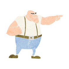 cartoon angry tough guy pointing N9