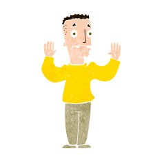 cartoon man surrendering N12