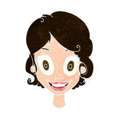 cartoon happy woman N253