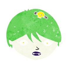 cartoon vampire face N35