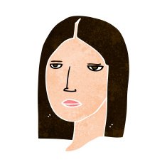 cartoon serious woman N19