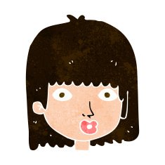 cartoon surprised woman N231