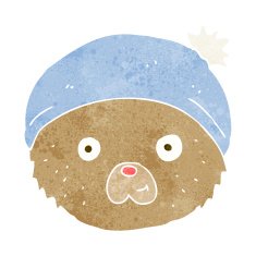 cartoon teddy bear face N12