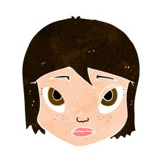 cartoon female face N142