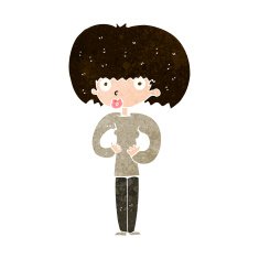 cartoon surprised woman N232