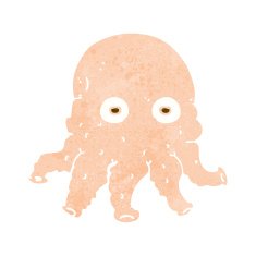 cartoon alien squid face N28