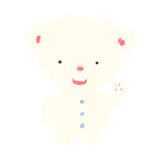 cartoon waving polar bear cub N29