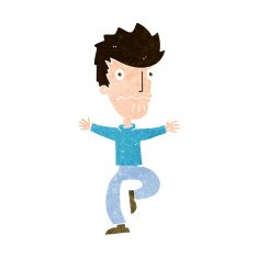 cartoon frightened man N98