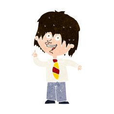 cartoon school boy with idea N31