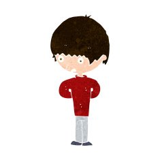 cartoon nervous boy N11