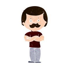 cartoon manly mustache man N8