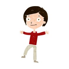 cartoon excited boy N145