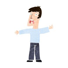cartoon frightened man N99