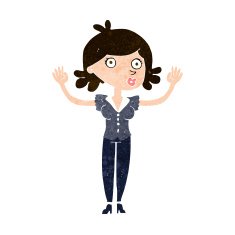 cartoon woman surrendering N9