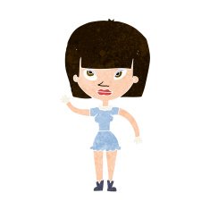 Cartoon Woman Waving N322