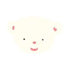 cartoon polar bear face N19