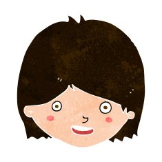 cartoon happy female face N174