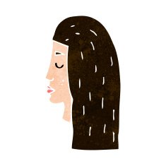 cartoon female face profile N9