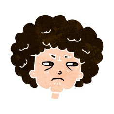 cartoon bitter old woman N18