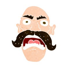 cartoon angry old man N146