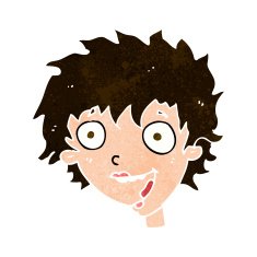 cartoon crazy excited woman N18