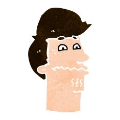 cartoon nervous man N146
