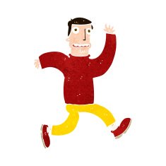 cartoon terrified man N244