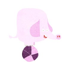 Cartoon Circus Elephant N16