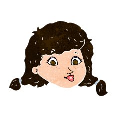 cartoon pretty female face N90