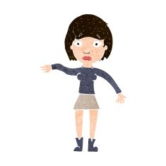 cartoon surprised woman N233