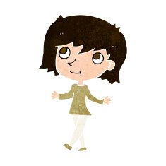 cartoon girl with no worries N7