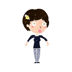 cartoon shocked woman N95