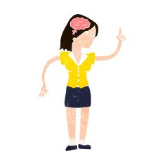cartoon woman with clever idea N10