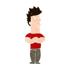 cartoon man sulking N10