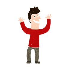 cartoon excited man N93