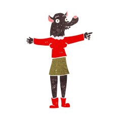 cartoon pointing werewolf woman N6